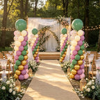 Dusty Green Purple Pink Balloons Stand Column Kits 2 Sets for Floor - Image 2