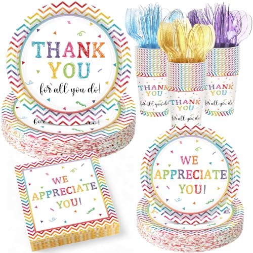 Pickmesh 400 Pcs Thank You Party Plates and Napkin Decoration Serve 50 by Pickmesh