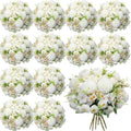 Tigeen 12 Bundles Peonies Artificial Flowers Faux Roses, Pure White by Tigeen