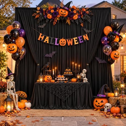 50FTx14FT Black Backdrop Curtains for Wedding Party, Birthday and Halloween - Image 4