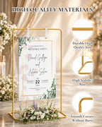 Wedding Sign Holder - Adjustable Welcome to Our Wedding Sign Stand Stand with 39 Premium Templates & Leather Straps, 64"x 30"x 20" Heavy Duty Easel Stand for Sign Display Poster, Wedding, Birthday - Image 3