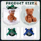 MTLEE 24 Set Tartan Plaid Teddy Bear Candle Favors for Guest We Can Bearly Wait Teddy Bear Baby Shower Favors with Boxes Tartan Plaid Cards Handmade Candles Bulk for Boys Girls Gender Reveal Party - Image 3