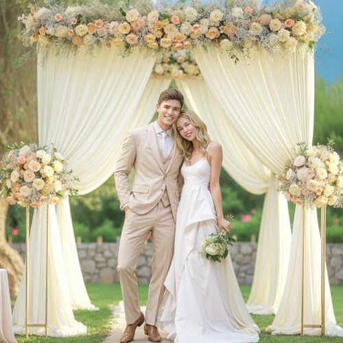 24x10FT Ivory Backdrop Curtains for Wedding Parties, Wrinkle Free Polyester Photography Backdrop Drapes for Wedding Baby Shower Birthday Parties Stage Background Stand Decorations 4x10ft,6 Panels - Image 6