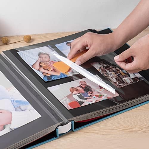Large Photo Album Self Adhesive 4x6 5x7 3x5 8.5x11 Scrapbook Magnetic DIY - 13 x 12.8 Inches, 120 Black Sticky Pages, Linen Cover (Sky Blue) - Image 2