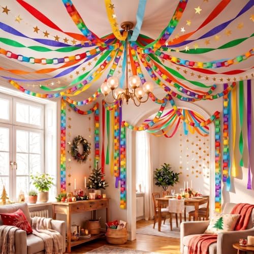 TaoBary Colorful Party Decorations 600 Large Paper Chain, Rainbow, Large Size - Image 3