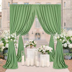 Sage Green Backdrop Curtains 30ftx10ft Wedding Polyester Photo Drapes - Image 6