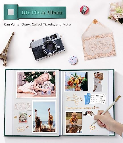 Artfeel Photo Album Self Adhesive Scrapbook Album for 3x5 4x6 5x7 8x10 Pictures,40 Pages Linen Cover with Display Window DIY Photo Book,Ideal Gifts for Family Travel Wedding Baby - Image 4