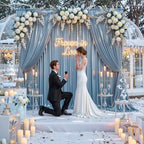 20x10FT Baby Blue Sequin Backdrop Curtain for Party - 4 Panels 5x10FT Wrinkle-Free Shimmer Drapes for Birthday, Wedding, Christmas, Decorations & Photography - Image 2