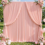 40x10ft Pale Pink Backdrop Curtains for Wedding Parties Wrinkle Free Photo Backdrop Drapes for Photography Birthday Baby Shower Soft Fabric Party Backgournd for Photoshoot 5x10ft, 8 Panels by Partisky