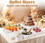 8 PCS Buffet Risers and Stands, Dessert Food Display for Buffet Table - Image 3