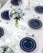 Hioasis 350 Pcs Blue Silver Plastic Plates Wedding & Party - Image 5