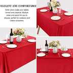 4 Pack Rectangle 60x102 Inch Red Polyester Table Cloth Washable Table Cover for Wedding Dining Table Buffet Parties Banquet Decoration（Red） - Image 3