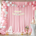 20x10ft Pink Backdrop Curtains for Wedding Parties Wrinkle Free Pink Curtains Photo Backdrop Drapes for Photography Birthday Baby Shower Soft Fabric Party Backgournd for Photoshoot 5x10ft, 4 Panels by Partisky