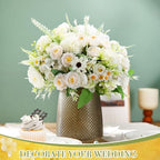 Tigeen 6 Bundles Artificial Flowers Bouquet for Wedding, White - Image 3