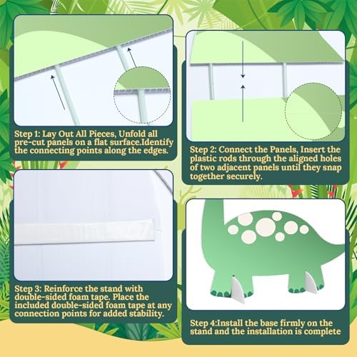 6 Pcs Large Dinosaur Cardboard Cutouts for Kids Birthday Party - Image 3