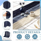 6 Pcs Navy Blue and Dusty Blue Cheesecloth Table Runner 118" - Image 6