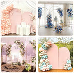 7.2FT, 6FT Wedding Arch Stand and Matching Light Pink Spandex Fitted Arch Backdrop Cover Set, Round Top Chiara Backdrop Stands and Covers for Birthday Party Baby Shower Banquet Decor (Light Pink) - Image 7