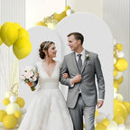 Gawicpy Wedding Arch Backdrop Stand Set Metal Arch Backdrop Stand with Wedding Arch Cover, Wedding Balloon Arch Backdrop Stand for Birthday, Baby Shower, Anniversary (White, 5.9FT+7.2FT) - Image 4