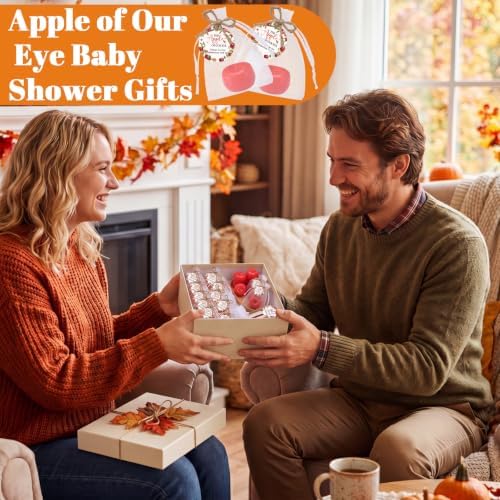Batiyeer 25 Pcs Apple of Our Eye Theme Baby Shower Soap Thanks Card Bag - Image 6