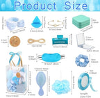 6 Sets Blue Baby Shower Prizes for Game Winners Baby Shower Favors Gifts Headband Hair Brush Jewelry Box Compact Mirror Powder Puff Hair Tie Hair Claw Gift Bag Baby Shower Bridal Shower - Image 2
