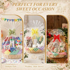 Novabright 24 Sets Baskets for Gifts Empty with Cellophane Wrap, Beige - Image 6
