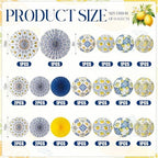 Baquler 24 Pcs Capri Lemon Party Decor Amalfi Coast Mediterranean Blue Yellow Lemon Decor with 12 Paper Lanterns and 12 Hanging Fans for Birthday Bridal Shower Baby Shower Italian Summer Party Wedding - Image 2