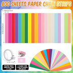 TaoBary Rainbow Party Decorations 1200 Sheet Paper Chain, Vibrant, Same Size - Image 5