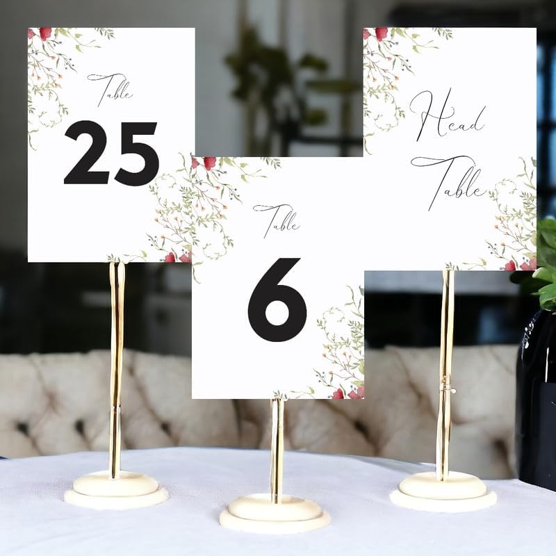 ANANYA FASHION & CRAFTS HUB Wild Flower Wedding Table Number Cardss 1-100 Double Sided With Head Table For Reception Event Party Baby Shower Birthday 5x7 Inch - Image 3