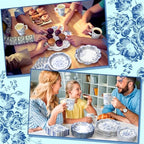 Pickmesh 252 Pcs Blue Floral Tea Party Supplies for 36 Guests Blue and White Porcelain Paper Disposable Dinnerware Floral Teacups with Handle and Saucers Set for Tea Party Decorations Birthday Wedding - Image 5