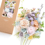 Ling's moment Artificial Pink Wedding Flowers Combo, Pastle, Deluxe by LingsMoment
