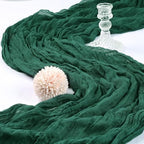 12 Pack 10Ft Emerald Green Cheesecloth Table Runner 23 x 120 Inch - Image 3