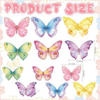 18 Pcs Large Butterfly Party Decor 3D Watercolor Paper Hanging - Image 4