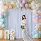 16x10FT White Backdrop Curtains for Wedding Parties, Wrinkle Free Polyester Photography Backdrop Drapes for Wedding Baby Shower Birthday Parties Stage Background Stand Decorations 4x10ft,4 Panels - Image 5