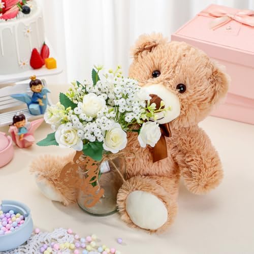 Sliner 6 Sets White Bear Baby Shower Centerpieces Gender Reveal Decorations - Image 2