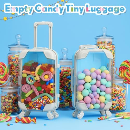 LemonRoad 36 Pcs Clear Mini Suitcase Party Favor Box, Blue - Image 4