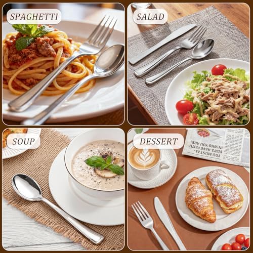 WDF 500PCS Silver Plastic Silverware - Plastic Silver Utensils - 250 Forks 125 Spoons 125 Knives - Heavy Duty Disposable Silverware Sets for Party/Baby Shower/Wedding - Image 6