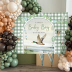 MEHOFOND 10x7ft Mallard Duck Baby Shower Backdrop Duck Hunting Boy Baby Shower Party Decorations a Sweet Baby Boy is on his Way Photography Background It's a Boy Party Supplies Photo Booth Props - Image 2