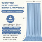 20ft×15ft Dusty Blue Backdrop Curtain for Wedding Parties - Image 6