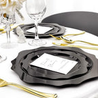 realluck 100Pcs Black Plastic Plates for 50 Guests - Image 5