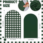 Tegeme 2 Set Gingham Arch Backdrop Cover 7.2ft 6.6ft Arch Cover, Dark Green - Image 2