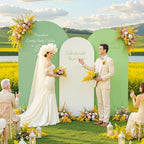Boho Arch Backdrop Cover 6FT 5FT 4FT Stretchy Wedding Arch Covers Set of 3 Spandex Fitted Sage Green Light Green Cream Fabric Backdrop Cover for Party Baby Shower Birthday Decoration - Image 4