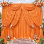 40ftx10ft Wrinkle Free Orange Backdrop Curtain - 10 Feet Photography Backdrop Drapes, Silky Polyester Back Drop Cloth for Wedding Baby Shower Balloon Arch Background by Unknown