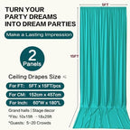 10ft×15ft Turquoise Backdrop Curtain for Wedding Parties - Image 6