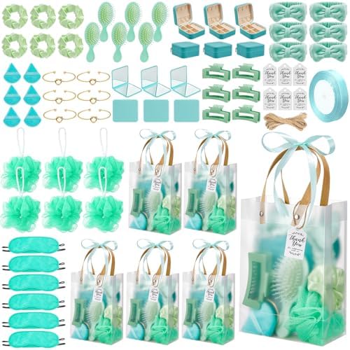 74Pcs Baby Shower Prizes for Game Winners Baby Shower Favors Gifts including Headband Hair Brush Jewelry Box with Gift Bag for Baby Shower Game Prizes Wedding Bridal Shower Favors (Green) by Rigibright