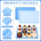 6 Pcs Blue Serving Trays Plastic Food Platters - Image 3