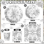 Dandat 250 Pcs Black Disposable Plates and Napkins Floral Tableware Set for 50 Guests Disposable Plates Napkins Cups for Wedding Baby Bridal Shower Party Supplies (Vintage) - Image 3