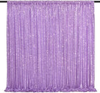 Wedding Sequin Backdrop Lavender 2 Pcs 5FTx10FT Glitter Curtain Backdrop Arch Fabric Drapes for Baby Shower Birthday Party Decoration - Image 4