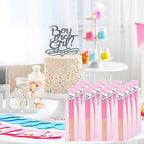 Colarr 50 Sets Baby Shower Favors for Guests Folding Fans Bulk, Pink - Image 6