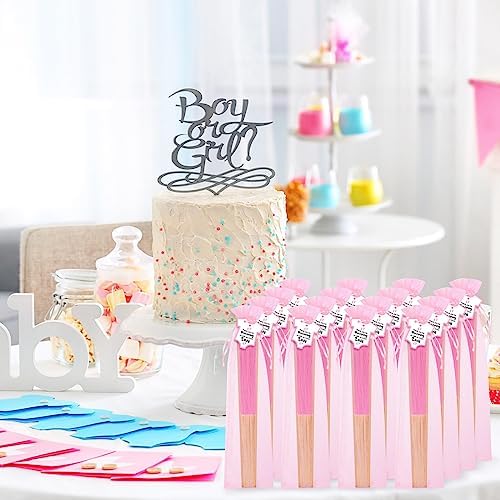 Colarr 50 Sets Baby Shower Favors for Guests Folding Fans Bulk, Pink - Image 6