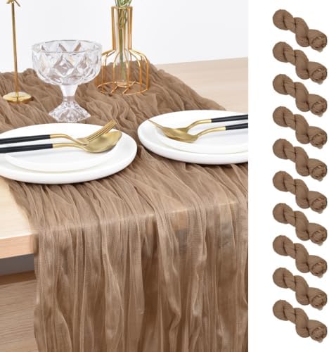 Coffee Cheesecloth Table Runner Fall Wedding Birthday Party Decor 10 Pack by Joanlody